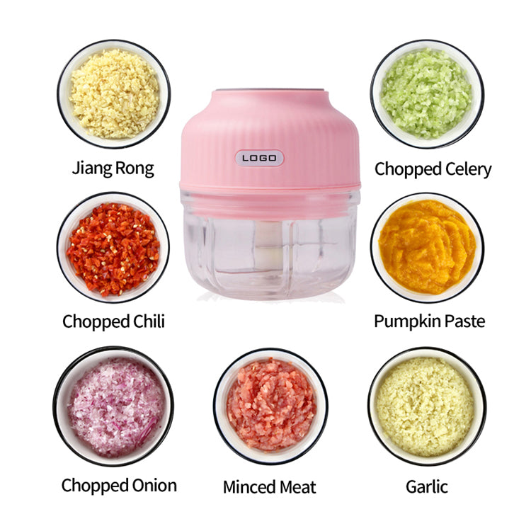 Plastic Electric Mini Garlic Chopper Mincer Food Chopper (100 ML)