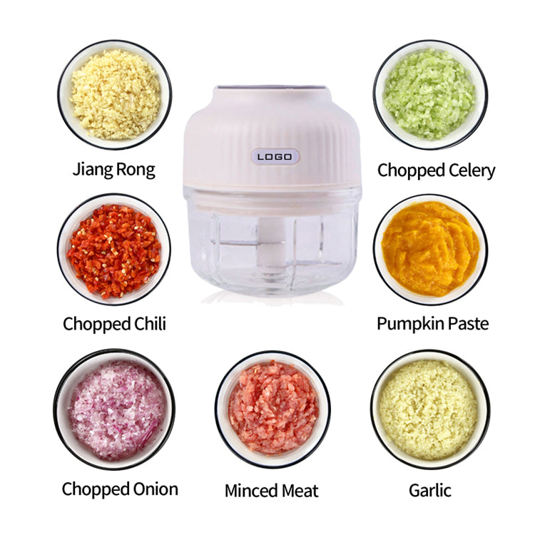 USB Rechargebale Electric Garlic Grinder - Mini Portable Wireless Food &  Nut Chopper for all Nuts Electric, Small Chopper Blender Food Processor