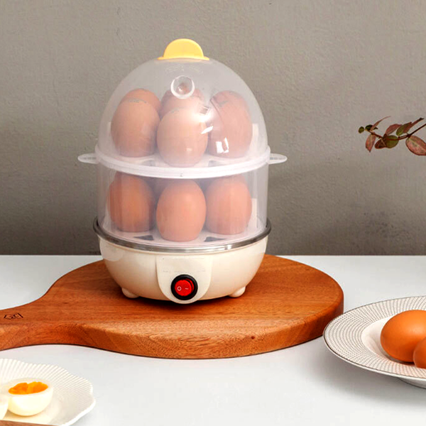 14pcs of Eggs Capacity Egg Boiler for Soft, Medium, Hard Boiled, Steamed Vegetables Seafood Dumplings