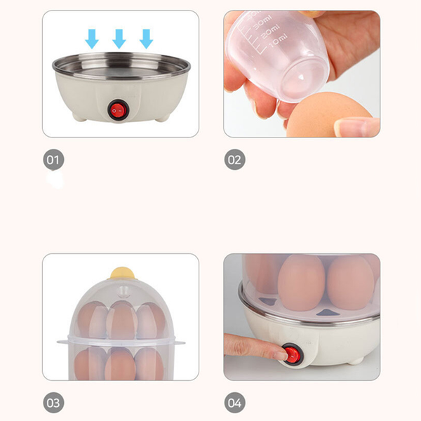 14pcs of Eggs Capacity Egg Boiler for Soft, Medium, Hard Boiled, Steamed Vegetables Seafood Dumplings