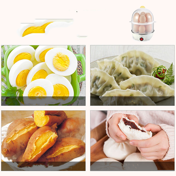 14pcs of Eggs Capacity Egg Boiler for Soft, Medium, Hard Boiled, Steamed Vegetables Seafood Dumplings