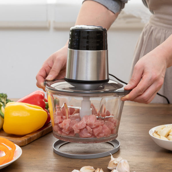 2L Stainless Steel Food Processor for Meat, Vegetables, Fruits and Nuts Kitchen Food Chopper