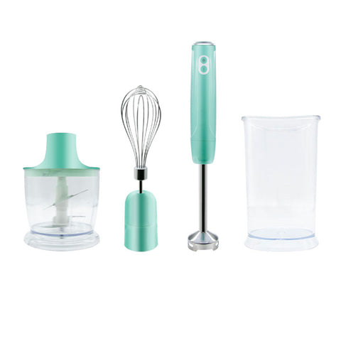 Cordless Multi-Speed Immersion Hand Blender with Attachments - Green