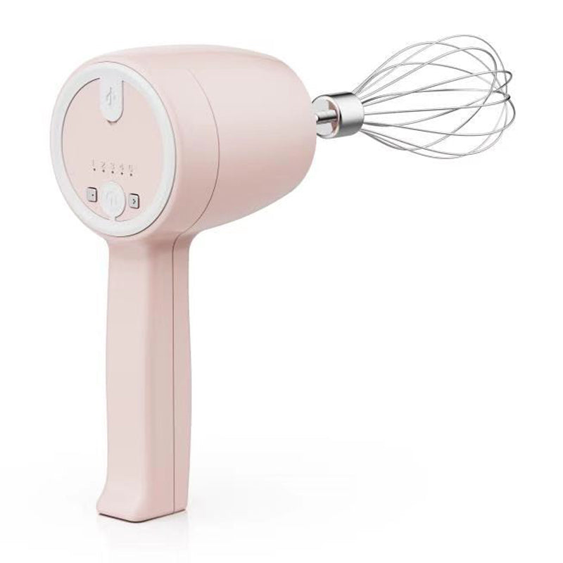 Rechargeable Handheld Egg Beater Portable Kitchen Hand Mixer in Pink