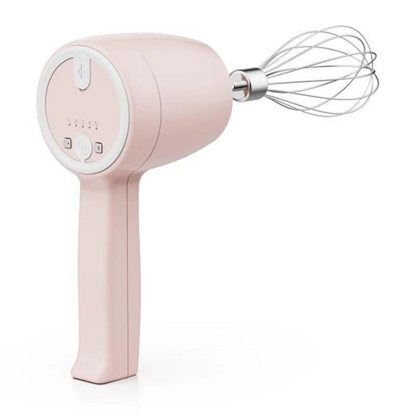 Rechargeable Handheld Egg Beater Portable Kitchen Hand Mixer in Pink